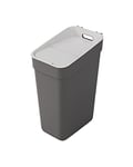 Curver Ready To Collect 30L Sorting Bin with Wall or Door Holder for Kitchen, Bathroom, Laundry Room – 100% Recycled – Anthracite