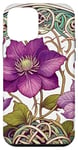 Coque pour iPhone 12 mini Fleur d'art de clématite violette
