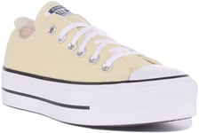 Converse A00560C Lemon Drop Low Top Trainers Yellow Womens Size 3 - 8
