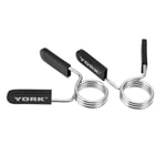 York Olympic 2 Inch Spring Collars for Weight Lifting Bars Dumbbell Barbell Pair