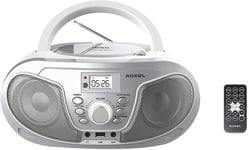 Roxel RCD-S70BT Boombox CD Player with BT, Remote Control, Radio, Silver