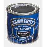 Hammerite Semi Matt Sort Metallmaling rett på rust 250 ml