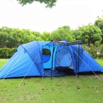 shunlidas 2room 1hall large outdoor tent 3-4persons anti rain professional big tent people camping family tent-blue_CHINA