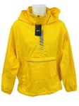 New NIKE MENS  Lightweight  Active Concealed Hood Rain Jacket Smock Yellow M