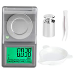 50g/0.001g Lightweight High Precision Mini Digital Jewelry Scale LED Display Screen Portable Electronic Milligram Scale Balance Weighter Tare Counting Unit Conversion