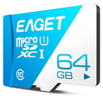 EAGET 64GB MicroSD TF Minneskort/memory kort Klasse 10