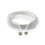 Nedis Lightning 8 Pin Male - USB-C USB Type C Cable Lead for iPhone iPad 2m