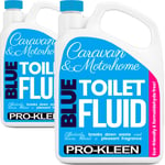 Blue Toilet Chemical Fluid Cleaner for Caravan & Motorhomes 2 x 2L