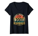 Womens Est 2001 Limited Edition 23rd Birthday Gifts 23 Year Old V-Neck T-Shirt