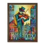 Artery8 Fiddler On The Roof Folk Art Watercolour Painting Artwork Framed Wall Art Print 18X24 Inch