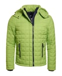 Mens Superdry Box Quilt Fuji Hooded Jacket Sport Code Lime