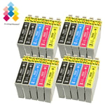20 Ink Cartridges (set + Bk) For Epson Workforce Wf-2520nf Wf-2530wf Wf-2650dwf