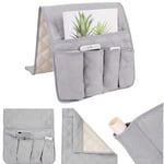 Sofa Armrest Storage Organizer, Anti-Slip Armchair Storage Bag with 5 pockets Waterproof Hanging Pocket Organiser TV Remote Control Holder Space Saver Bags for Glasses Phone Book Magazines