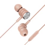 Vybe Stereo Earphones Pink Bass Enhancement Wired In-Ear Earbuds