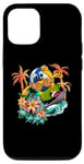 Coque pour iPhone 12/12 Pro Joli ballon hawaïen de volley-ball tropical plage vacances d'été