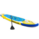SUP Board Uppblåsbar Stand Up Paddle Board med bred yta 305 x 76 x 15 cm Blå + Gul + Vit