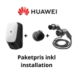 Paketpris Huawei 22kW laddbox + laddkabel + hållare inkl installation: Installation utan grön teknik