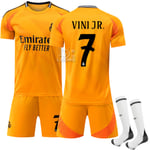 Xbi- 2425 Real Madrid Borta Fotbollströja Set Orange 7 VINI JR. #24