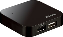 D-Link USB 2.0 Hub 4 porte, med strømforsyning