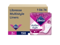 Trusseindlæg Libresse Multistyle dispenser refill uden parfume hvid 2x150stk,2 pk x 150 stk/krt