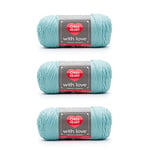 Red Heart with Love Iced Aqua Yarn - 3 Pack of 198g/7oz - Acrylic - 4 Medium (Worsted) - 370 Yards - Knitting/Crochet