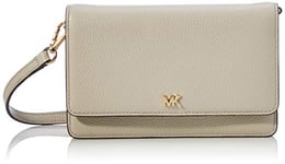 Michael Kors Destined for Days go, This Convertible Crossbody Bag Features a Smartphone Pocket on The Back and Opens to Reveal, Sac bandoulière Cuir grainé Femme, Light Sand, Einheitsgröße