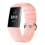 Fitbit Charge 3 / 4 - Silikon armband andningsbar Str- L Pink