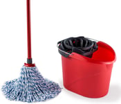 Vileda SuperMocio Microfibre and Cotton Mop and Bucket Set, Mop for Cleaning Set