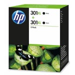 2x Original HP 301XL Black Ink Cartridges For DeskJet 2050A Inkjet Printer
