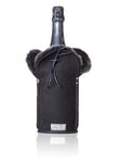 KYWIE Rafraichisseur de Bouteille de Vin Mousseux, de Champagne, de Prosecco, Fait de Peau de Mouton Isotherme – Black Suede C10SU