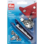 Prym 390360 Sewing Press Stud Mini Brass 8 mm Silver-Coloured Metal