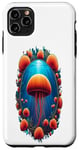 Coque pour iPhone 11 Pro Max Méduse sous la mer entourée de corail et d'anémone de mer