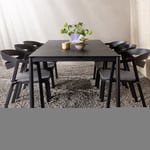 Venture Home Matgrupp Modena 200x100 cm med 6 Slit Stapelstolar - Dining Table- Black Aluminium 200*100cm _1+ Sli GR22722