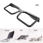 MHLYY Laptop Stand Portable Glasses Shape Foldable Laptop Stand Holder Aluminum Alloy Laptop Cooling Desk Stand Suitable for All Below 16Inch Laptops or Tablets (1pc Black)