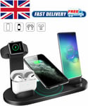 Wireless Charger Stand 4 In 1 Charging Dock Apple Watch Series/iphone Station Uk