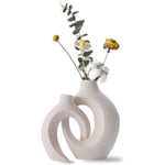 Keramisk Vas, Designvas, Vit Blomvas, Modern Bordvas
