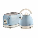 Dome Kettle & Toaster Set, Blue Vintage Style, Ariete