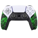 PlayVital Anti-Skid Sweat-Absorbent Controller Grip for ps5 Controller, Professional Textured Soft Rubber Pads Handle Grips for ps5 Controller - Black Green Camouflage