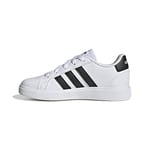 adidas Mixte Enfant Grand Court Lifestyle Tennis Lace-up Sneakers , ftwr Blanc/core Noir/core Noir, 13 UK kids