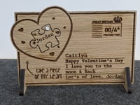 Personalised Wooden Valentine's Card & Keyring