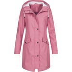 Kvinnors långärmad vindjacka med dragkedja, maskintvättbar, med personlighet, street style, formellt vardagskläder 5XL Pink