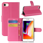 iPhone SE 3 5G (2022) / 2020 8/7 - Läderfodral plånbok Rosa
