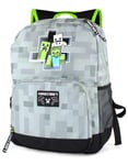 Minecraft Backpack For Boys Zombie Skeleton Kids Grey School Bag 18"
