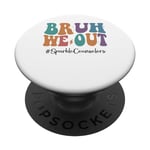 Bruh We Out Sparkle Counselors Last Day Of School Groovy PopSockets Swappable PopGrip