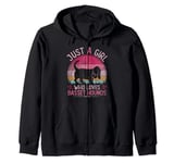 Just A Girl Who Loves Basset Hounds, Vintage Basset Hounds Zip Hoodie