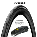 Continental GrandPrix Folding Tyre 5000 TL 700x25C Blackchilli compound Black- H