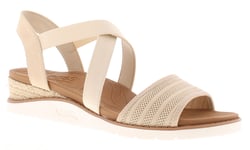 Skechers Womens Wedge Sandals Arch Fit Beach Kiss Elasticated natural UK Size 6