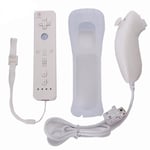 2x Wiimote Controleur Manette Wii Mote Remote Nunchuck Housse Pour Wii Blanc