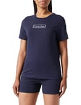 Calvin Klein Women's S/S Crew Neck 000QS6798E T-Shirt, Blue (Night Sky), S