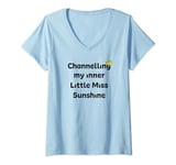 Womens Mr Men Little Miss Channelling My Inner Little Miss Sunshine V-Neck T-Shirt